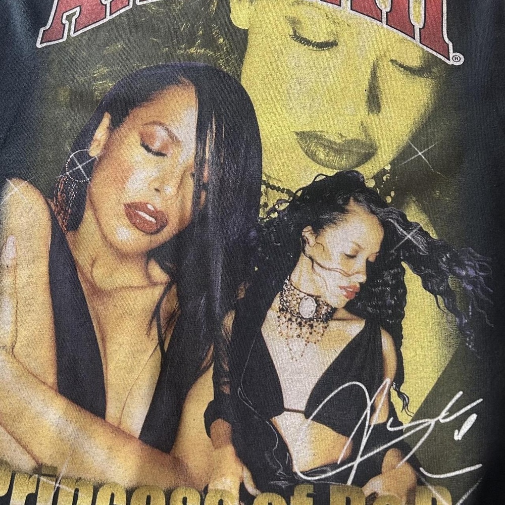 Aaliyah Black Long Sleeve Tee Size M Graphic Princess R&B Merch